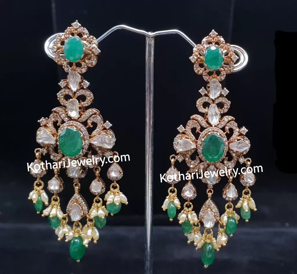 Uncut diamond hot sale earrings designs